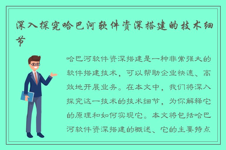 深入探究哈巴河软件资深搭建的技术细节