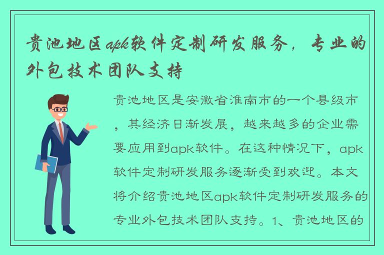 贵池地区apk软件定制研发服务，专业的外包技术团队支持