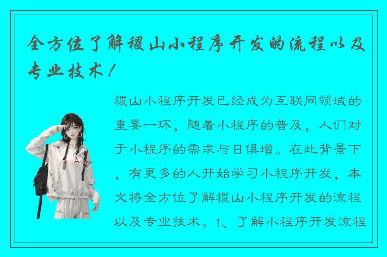 全方位了解稷山小程序开发的流程以及专业技术！