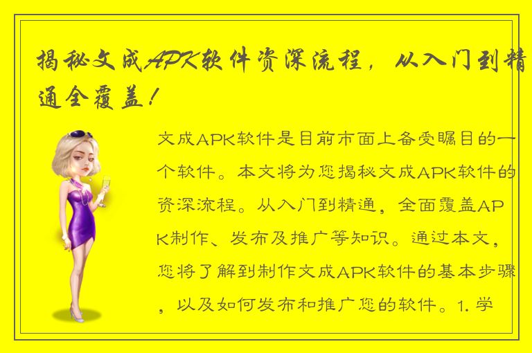 揭秘文成APK软件资深流程，从入门到精通全覆盖！