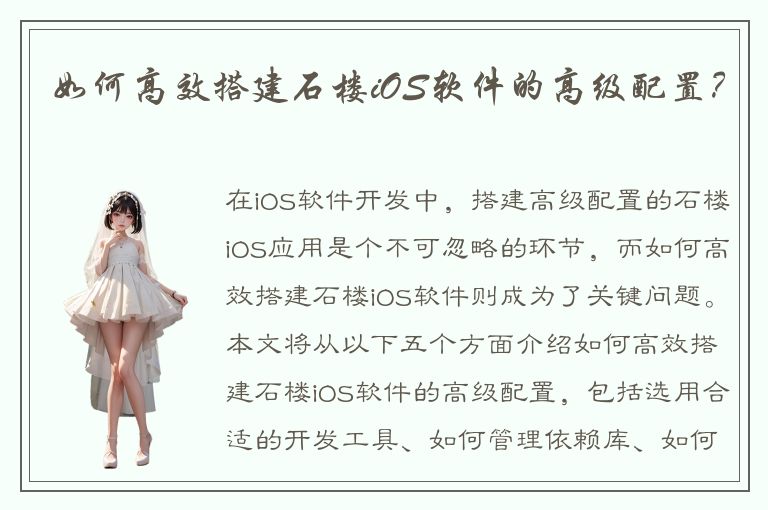 如何高效搭建石楼iOS软件的高级配置？