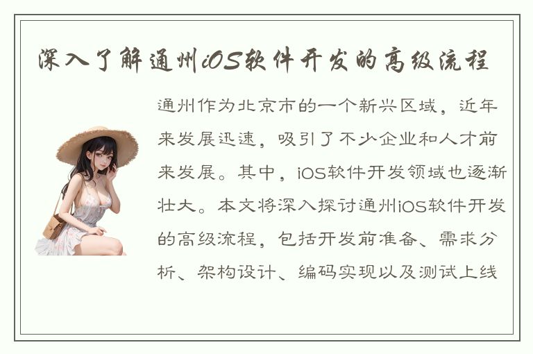 深入了解通州iOS软件开发的高级流程