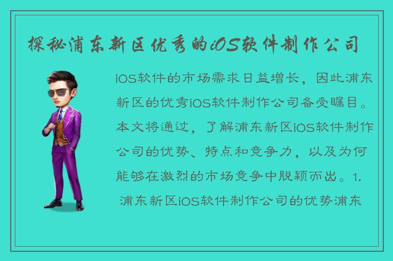 探秘浦东新区优秀的iOS软件制作公司