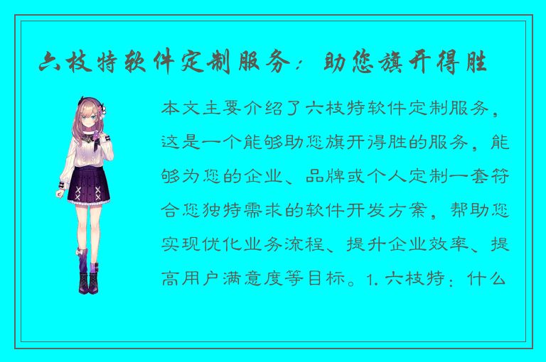 六枝特软件定制服务：助您旗开得胜