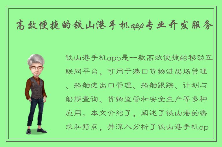 高效便捷的铁山港手机app专业开发服务