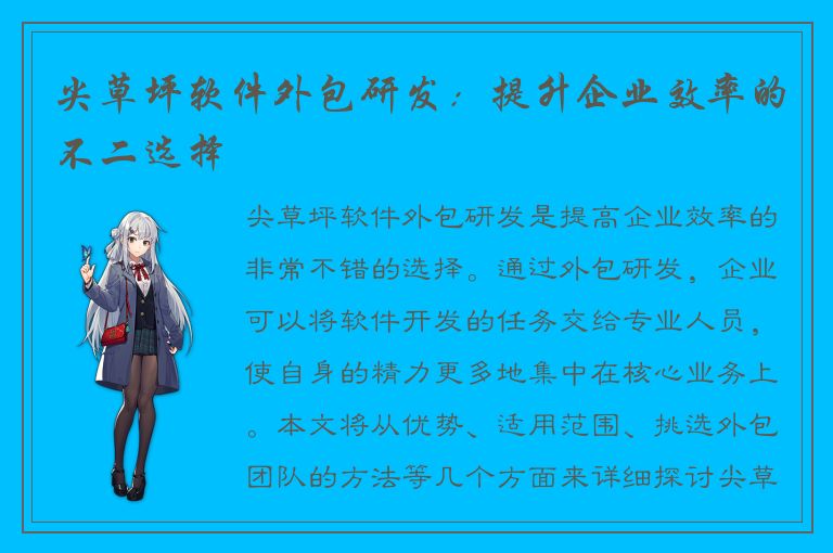 尖草坪软件外包研发：提升企业效率的不二选择