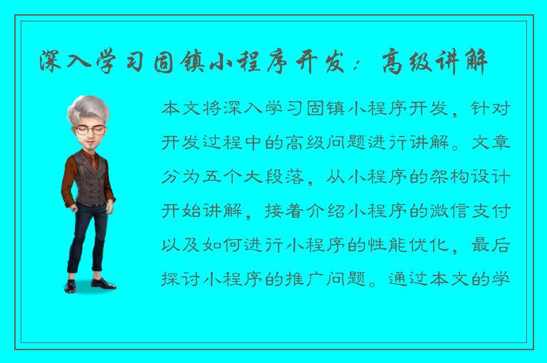 深入学习固镇小程序开发：高级讲解