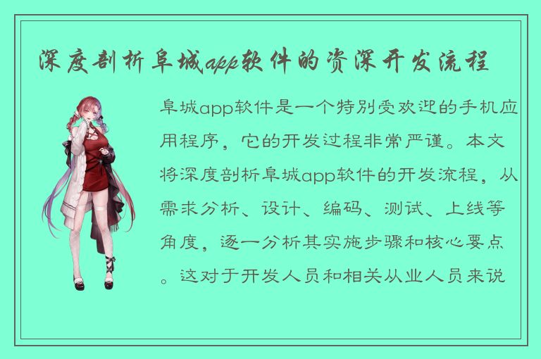 深度剖析阜城app软件的资深开发流程