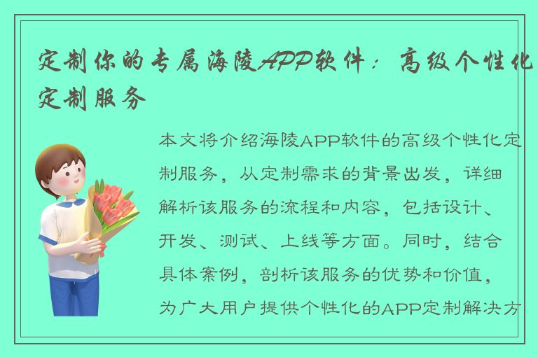 定制你的专属海陵APP软件：高级个性化定制服务